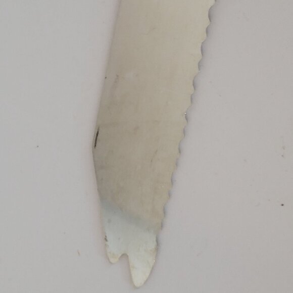Vintage Sheffield England Stainless Steel Serrated Bread Knife With Marbled Hand - Picture 5 of 6